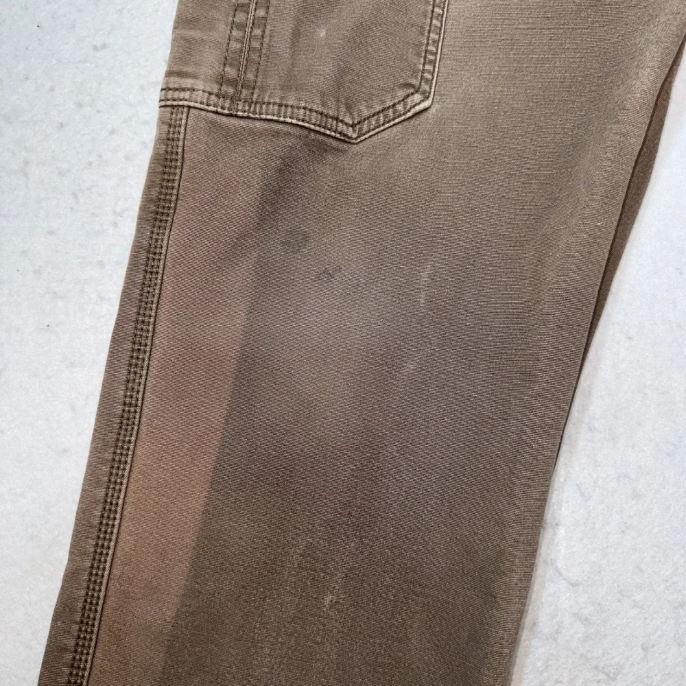 Smith's Workwear Cargo Pants Mens 34x30 Brown Good Fleece Lined Stretch Utility